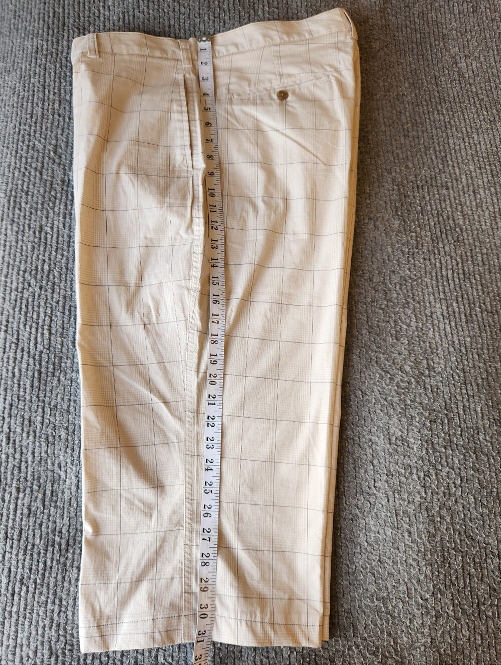 NWOT Calvin Klein Golf Light Beige Plaid Cropped Pants - Picture 9 of 11